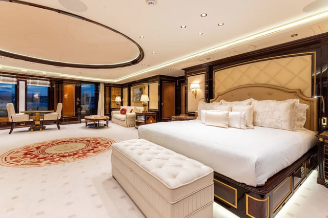 The owner’s stateroom aboard The Amadea.