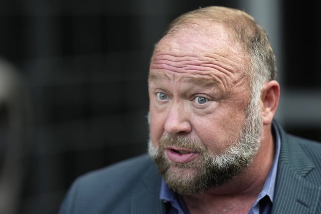 Right-wing conspiracy theorist Alex Jones has asked the U.S. Supreme Court to review a Connecticut judgment ordering him to pay $1.44 billion to families of Sandy Hook Elementary School shooting victims. (AP Photo/David J. Phillip)