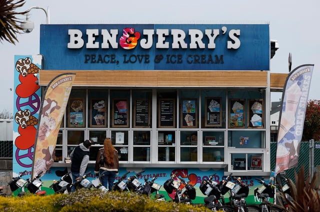 A Ben and Jerry's ice cream shop in San Francisco, California.