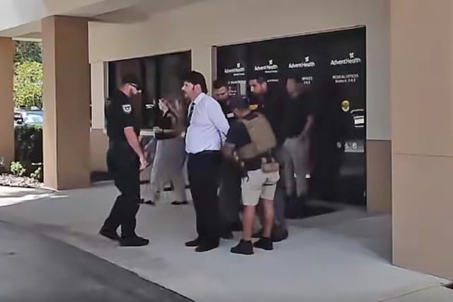 Detectives arrest Joseph Kinney when he showed up for his latest job interview for a nursing position on Sept. 8, 2025.