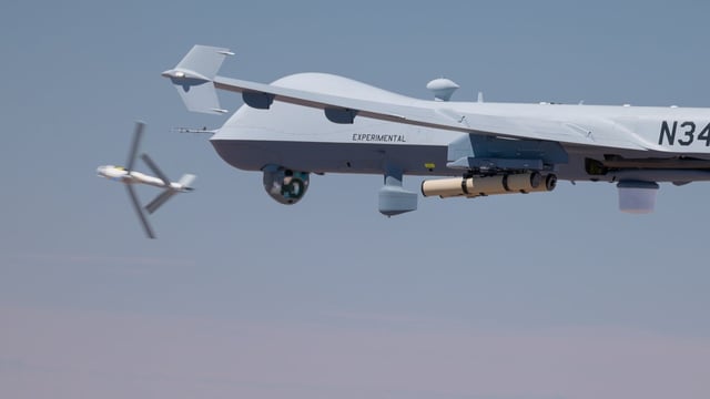 AV’s Switchblade 600 air-launched from GA MQ-9A during the test. Credit: GA-ASI/AeroVironment, Inc/Business Wire.