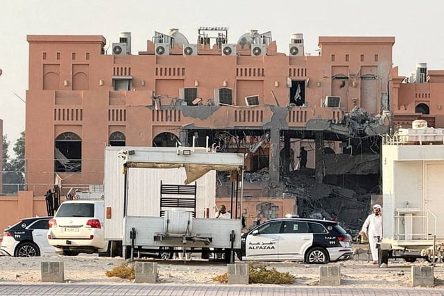 A damaged building, following an Israeli attack on Hamas leaders, according to an Israeli official, in Doha, Qatar, September 9, 2025.