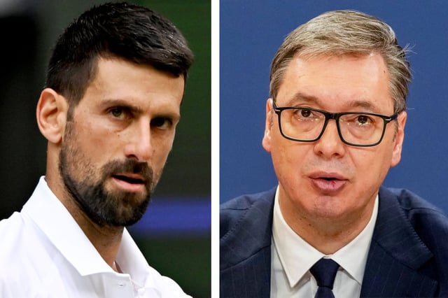 Novak Djokovic y el presidente serbio Aleksandar Vucic