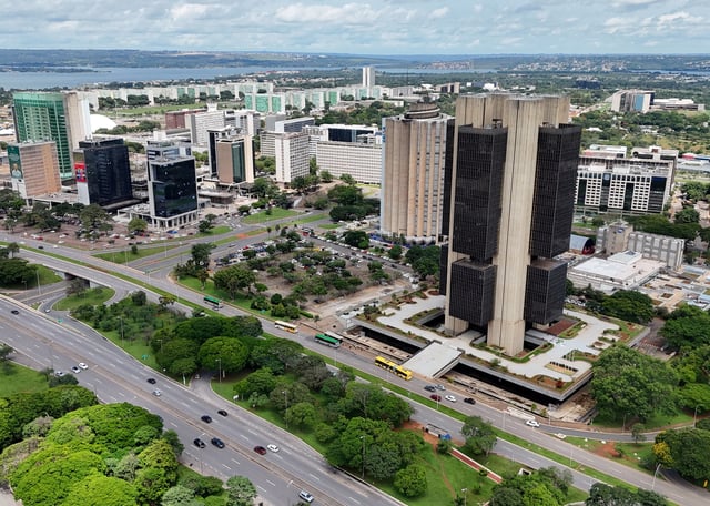 A drone view shows the central bank's headquarters in Brasilia, Brazil, December 26, 2024. REUTERS/Ueslei Marcelino/File Photo