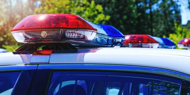Royalty-free stock photo ID: 1162360951

Patrol police car with beautiful emergency sirens lights. Canadian policemen in traffic control activity. A police raid for arrest and stop of crime delinquents. Flashing light on security cars.
(vmargineanu/Shutterstock)