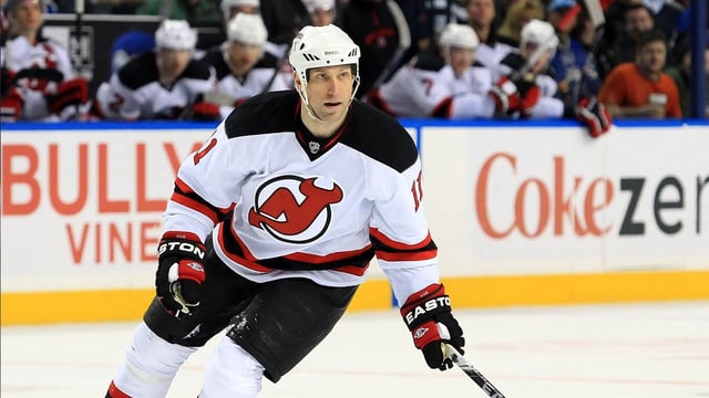 Mar 26, 2011; Buffalo, NY, USA; New Jersey Devils center Adam Mair (11) during the game against the Buffalo Sabres at the HSBC Arena. Mandatory Credit: Kevin Hoffman-Imagn Images