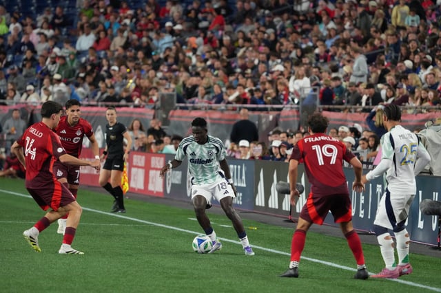 Allan Oyirwoth during his first career MLS start in the Revolution's 1-1 draw vs. Toronto FC.
