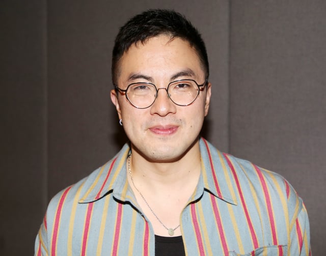 Bowen Yang pose at the opening night of "Julio Torres Color Theories" at The Performance Space New York on September 10, 2025 in New York City.