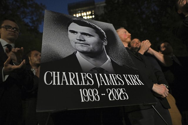 Following the assassination of Charlie Kirk, New York City's Young Republican Club organized and gathered in Madison Square Park in Manhattan for a vigil in support of the conservative activist.