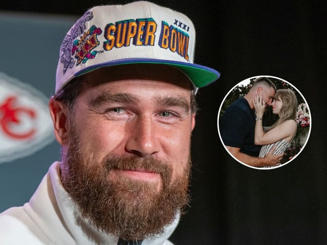 Travis Kelce expresó que sintió muchos nervios durante la pedida de mano a Taylor Swift. (Crédito: Getty Images/@taylorswift/@killatrav/Instagram)