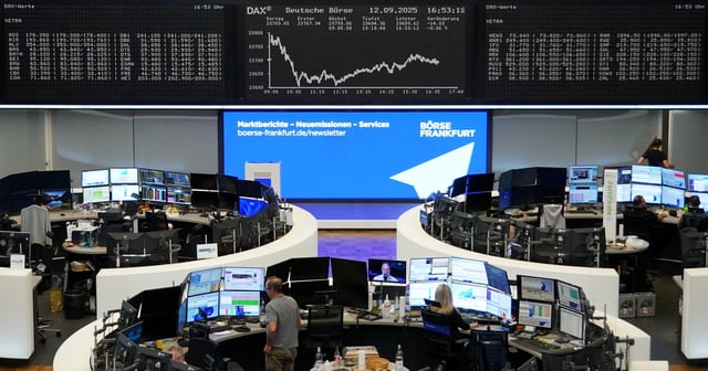 The German share price index DAX graph is pictured at the stock exchange in Frankfurt, Germany, September 12, 2025.   REUTERS/staff/File Photo