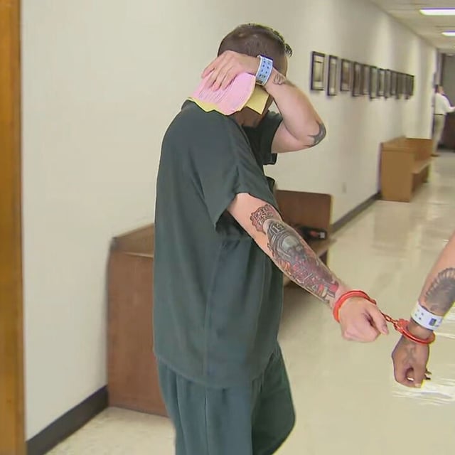 Accused police impersonator Michael Scaletta-Teates appears in Kitsap County Superior Court on Sept. 8, 2025. (KOMO)