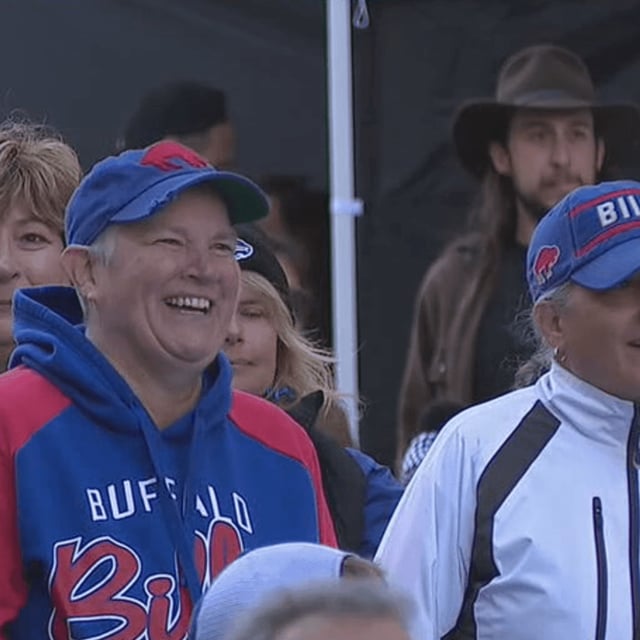 Fans attend a Bills Block Party in Rochester's East End,  Sunday, Oct. 27, 2024. (Photo by Ken Sauer/WHAM)