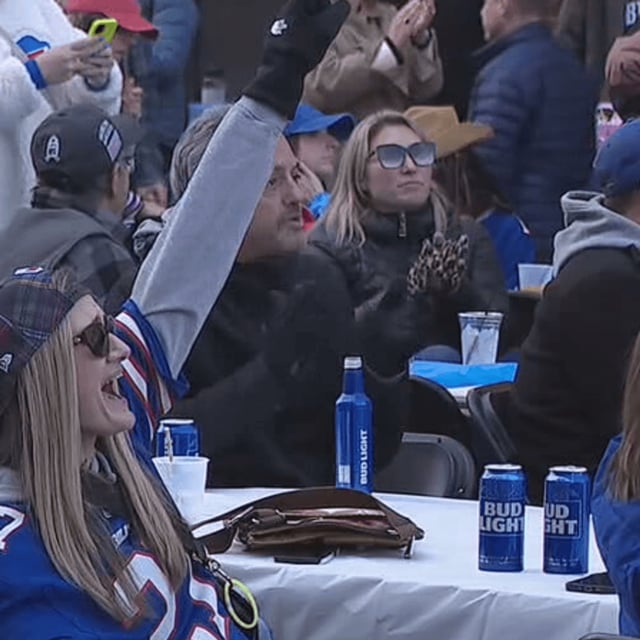 Fans attend a Bills Block Party in Rochester's East End,  Sunday, Oct. 27, 2024. (Photo by Ken Sauer/WHAM)
