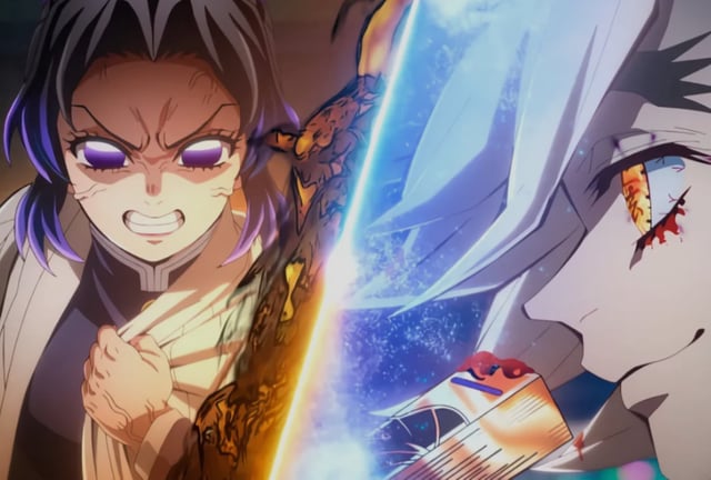 En la saga del "Castillo Infinito" de "Kimetsu no Yaiba", la Cazadora de Demonios Shinobu Kocho se enfrenta a Doma (Foto: Crunchyroll)