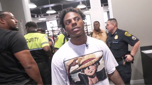 IShowSpeed with police and security in mall store