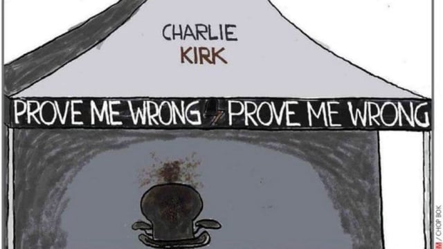 Chip Bok's cartoon on killing of Charlie Kirk that was published in Newsday.