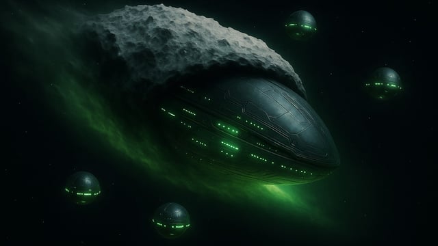 mockup of 31/ATLAS alien warship with probes