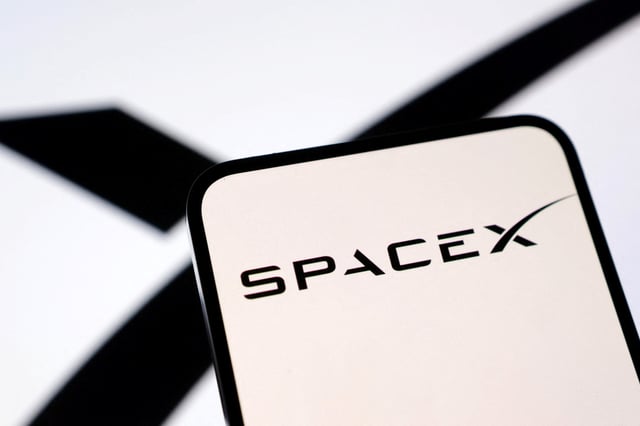 SpaceX logo is seen in this illustration taken, March 10, 2025. REUTERS/Dado Ruvic/Illustration/ File Photo