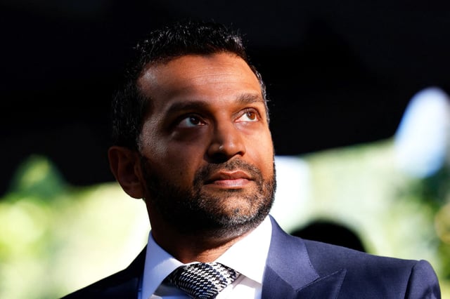 FBI Director Kash Patel arrives for a ceremony marking the 24th anniversary of the September 11, 2001 attacks on the World Trade Center at the 9/11 Memorial and Museum in the Manhattan borough of New York City, U.S., September 11, 2025.