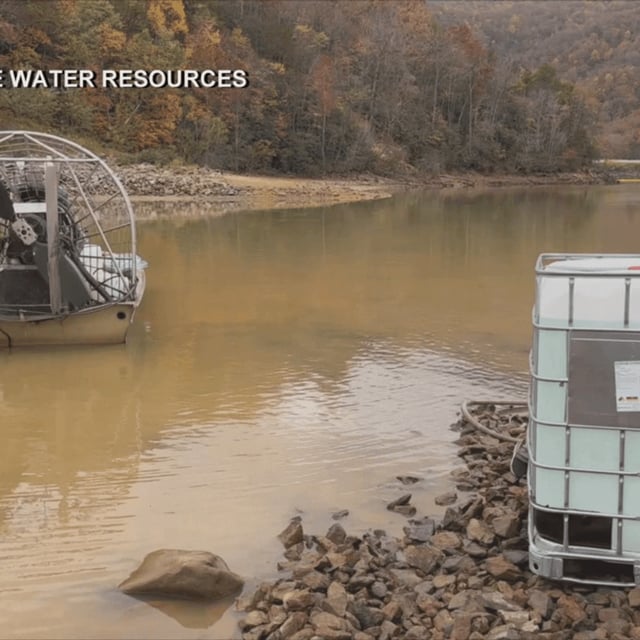 Site of the North Fork Reservoir in Western North Carolina after Hurricane Helene. (Photo courtesy of Asheville Water Resources)