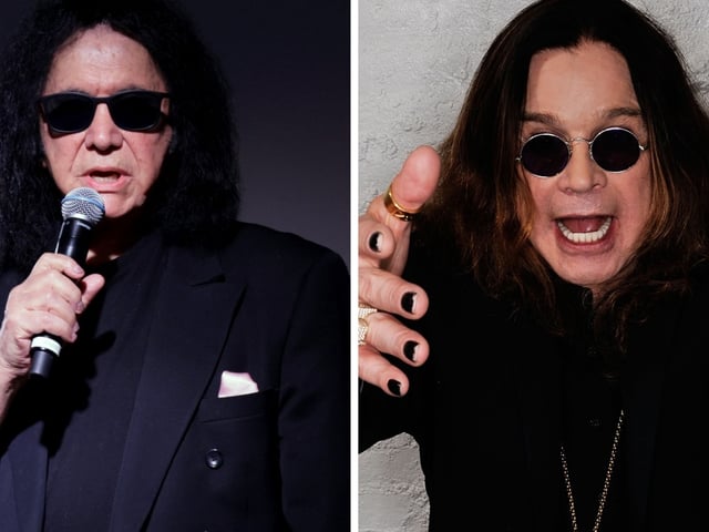 Gene Simmons in 2025 and Ozzy Osbourne in 2011