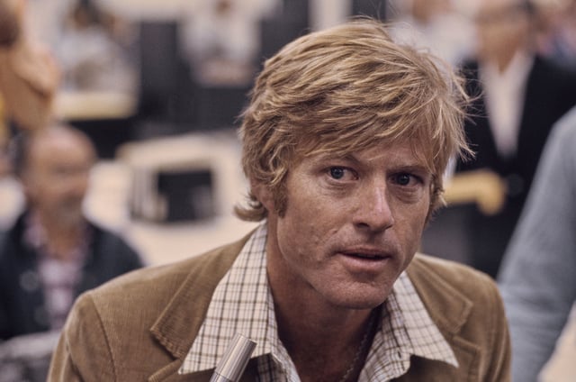 Actor Robert Redford is seen in a recreation of The Washington Post's offices in 1976 in a publicity photo for "All the President's Men."
