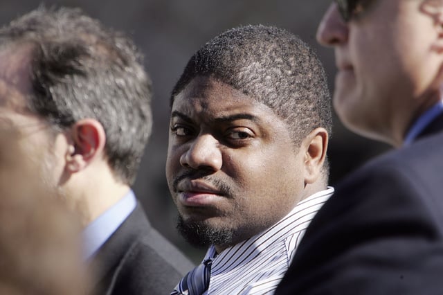 FILE - In this photo taken Monday Oct. 20, 2008 of Michael Addison seen at the start of his trial in Manchester, N.H. (AP Photo/Jim Cole, File)