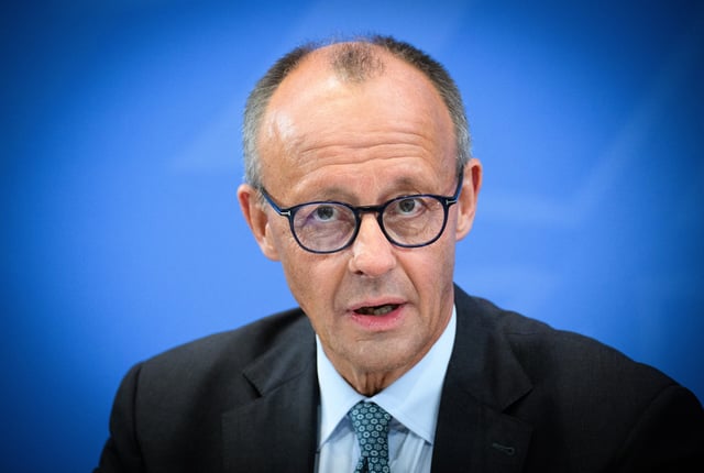 Friedrich Merz, Federal Chancellor and Federal Chairman of the CDU, speaks at a press conference following the first meeting of the coalition committee after the summer break in the Federal Chancellery.