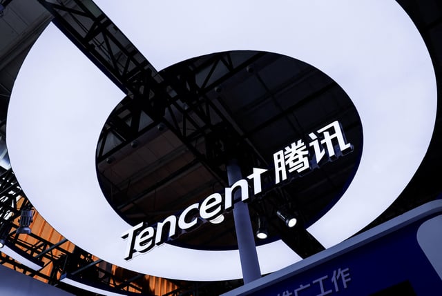 A logo of Tencent is displayed at the company’s booth at China International Fair for Trade in Services (CIFTIS) in Beijing, China, September 11, 2025. REUTERS/Maxim Shemetov/File Photo