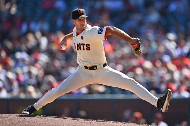 San Francisco Giants pitcher Trevor McDonald (72) pitches against the St. Louis Cardinals in the seventh inning of their MLB game at Oracle Park in San Francisco, Calif., on Sunday, Sept. 29, 2024. This was McDonald’s first major league debut. Jose Carlos Fajardo/Bay Area News Group)