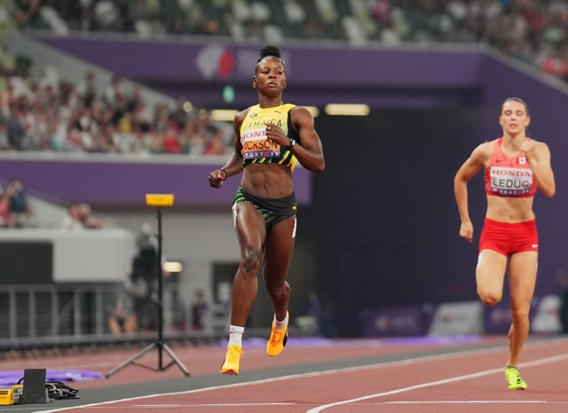 World Athletics Championships Tokyo 2025 - Women's 200m Round 1 - Japan National Stadium, Tokyo, Japan - September 17, 2025 Jamaica's Shericka Jackson crosses the finish line to win her heat REUTERS/Sarah Meyssonnier