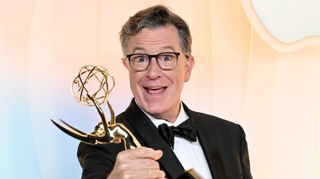 Stephen Colbert attends Apple TV+'s Primetime Emmy Party Red Carpet at Ysabel on September 14, 2025 in West Hollywood, California.