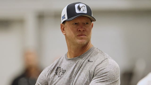 University of Central Florida football head coach Scott Frost during team practice at the Nicholson Fieldhouse, on Monday, August 11, 2025.  (Ricardo Ramirez Buxeda/Orlando Sentinel)