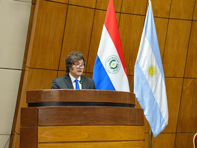 Javier Milei disertó ante el Congreso de Paraguay.