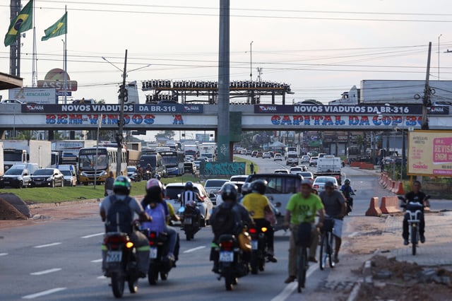 Entrance to the metropolitan area of Belem in Ananindeua, with the saying ‘Welcome to the Capital of COP30’ ahead of the COP30 in Ananindeua, Para state, Brazil August 12, 2025. REUTERS/Anderson Coelho