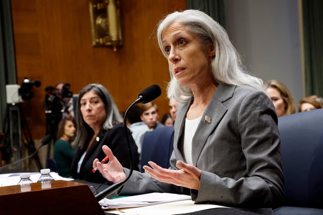 Former Centers for Disease Control (CDC) Chief Medical Officer Dr. Debra Houry (left) and former Director of the Centers for Disease Control (CDC) Susan Monarez testify before the Senate Committee on Health, Education, Labor, and Pensions in the Dirksen Senate Office Building on September 17, 2025 in Washington, DC. © Photo by Kevin Dietsch/Getty Images