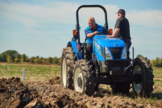Ontario Premier Doug Ford plows a furrow with a tractor at the 2025 International Plowing Match in Grassie, Ont., on Tuesday, Sept. 16, 2025. 