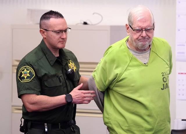Ex-Orange County Superior Court Judge Jeffrey Ferguson appeared in court on Wednesday, Sept. 17, for sentencing. (Allen J. Schaben / Los Angeles Times / Pool)