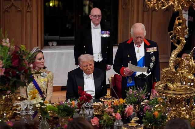 Les photos du fastueux banquet d’État organisé à Windsor pour Melania et Donald Trump