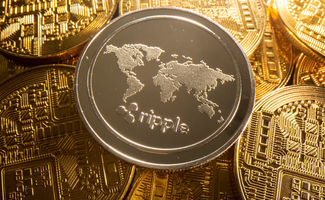 A representation of cryptocurrency Ripple is seen in this illustration taken August 6, 2021. REUTERS/Dado Ruvic/Illustration/File Photo