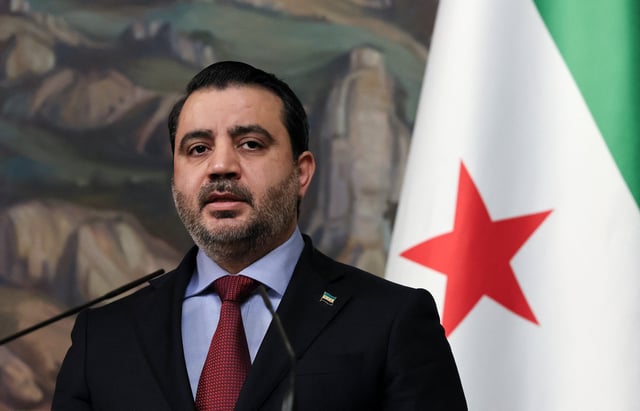 Syrian Foreign Minister Asaad Hassan al-Shibani speaks during a press conference following talks with Russian Foreign Minister Sergei Lavrov in Moscow, Russia, July 31, 2025. REUTERS/Shamil Zhumatov/Pool/ File Photo