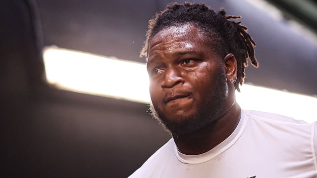 Aug 16, 2025; Philadelphia, Pennsylvania, USA; Philadelphia Eagles defensive tackle Jalen Carter walks through the tunnel before a game against the Cleveland Browns at Lincoln Financial Field. Mandatory Credit: Bill Streicher-Imagn Images