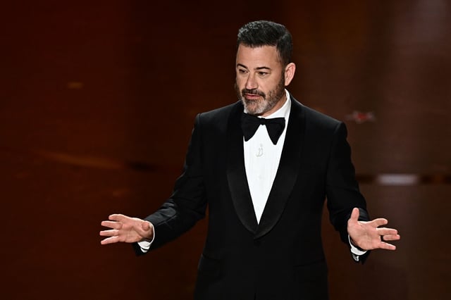 L’humoriste et l’animateur de télévision Jimmy Kimmel lors de la 96e cérémonie des Oscars, à Hollywood, en Californie, aux États-Unis, le 10 mars 2024.