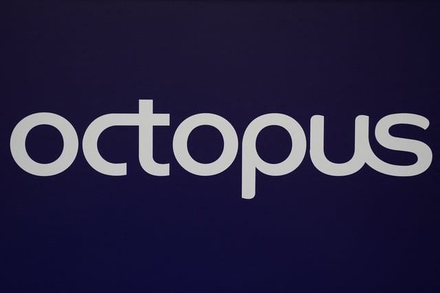 The Octopus logo is displayed during the Everything Electric, the Home Energy & Electric Vehicle Show, in London, Britain, April 16, 2025. REUTERS/Maja Smiejkowska/File Photo