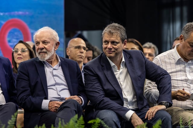 Presidente Lula e governador de São Paulo Tarcísio de Freitas