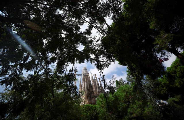 A view of Sagrada Familia after a press conference to announce an update on the works in Barcelona, Spain, September 18, 2025. REUTERS/Albert Gea