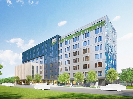 The Perennial, a new affordable housing project in Queens, in a redevelopment of a former hospital. In 2022, the property was sold to a Queens-based developer, who struck a deal to donate the hospital building while retaining the parking lot to develop into a market rate multifamily property. This development structure allowed Foxy Development to leverage the public financing resources necessary to develop the project and fulfill the site’s mandatory inclusionary housing requirement.