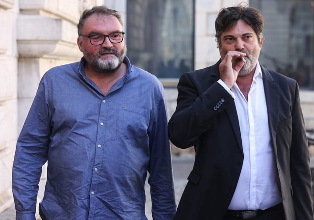 Frédéric Péchier et son avocat Me Randall Schwerdorffer, le 17 septembre 2025.