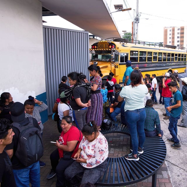 FILE - People wait for loved ones from Guatemala deported from the United States outside La Aurora International Airport, in Guatemala City, Aug. 31, 2025. (AP Photo/Moises Castillo, File)